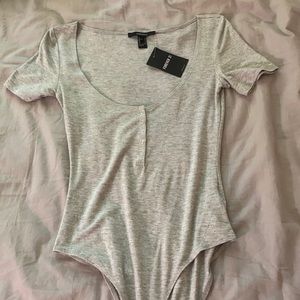Grey Forever 21 bodysuit